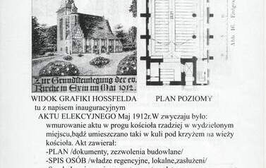 Kości&oacute;ł ewangelicki, grafika. Nadesłał Roman Tadych 