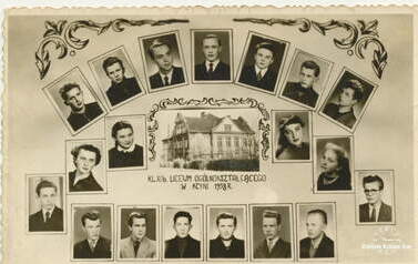 Kl. XI b LO - pamiątkowe tablois, r. 1958. Z archiwum Marii Krzyżanowskiej 