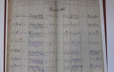 1876 r. Księga ślub&oacute;w Wincenty Majewski. Z archiwum rodziny Majewskich 