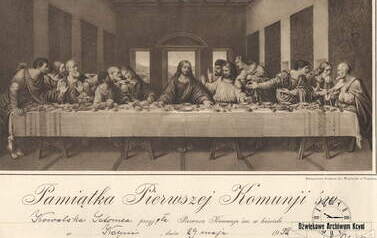 Pamiątka przyjęcia I. Komunii św. przez Salomeę Kowalską, 1932 r. Z archiwum Danuty Piechowiak 
