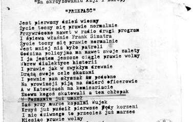 Wiersz Tomasza Jastruna wspominający Wojtka Cieślewicza. Z archiwum Pawła Cieślewicza