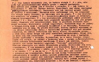 Strajkowy biuletyn informacyjny (str. 2). Z archiwum Ewy Hałas 