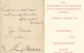 Sztambuch Leo Schellnera, str. 3 wraz z tłumaczeniem 