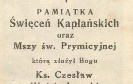 Obrazek prymicyjny ks. Czesława Wojciechowskiego. Z archiwum Marii Kowalskiej 