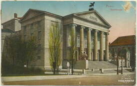Poznań. Teatr miejski (napis w jęz. niemieckim - Stadttheater. Poczt&oacute;wka wysłana przez brata F. Jabłońskiego z okop&oacute;w, 27.2.1916