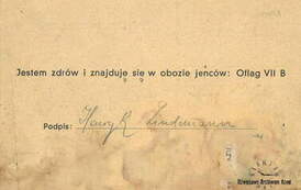 Kartka z Oflagu VII B, 31.10.39 r. str. 2. Z archiwum Wojciecha Niedźwiedzińskiego