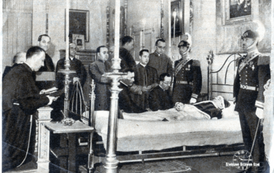 Papież Pius XI na łożu śmierci, 11.02.1939 r. (wycinek z gazety). Z archiwum rodziny Wierzbickich
