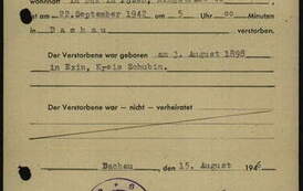 Akt zgonu. Źr&oacute;dło: Arolsen Archives