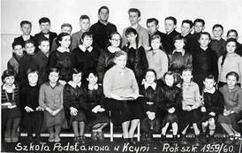 Szkoła Podst. w Kcyni, rok szkolny 59/60. Z archiwum Stanisława Pilarskiego