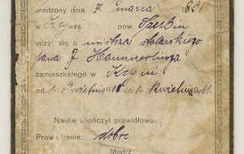 Świadectwo ukończenia nauki w zawodzie stolarz przez Bolesława Dykiera. 1911 r. Z archiwum rodziny Dykier i Kosznik