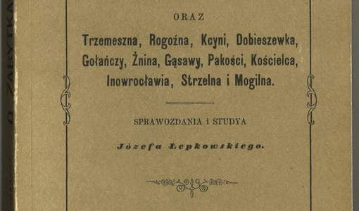 O zabytkach Kruszwicy, Gniezna i Krakowa oraz Trzemeszna, Rogoźna, Kcyni, Dobieszewka...Józef Łepkowski. Kraków 1866.
