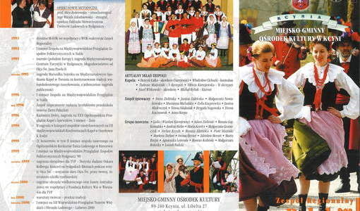 Zespół Regionalny Pałuki, folder str. 1, wyd. ok. 2000 r. Z archiwum Piotra Makarewicza