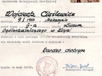 Ukończenie katechizacji. Z archiwum Pawła Cieślewicza