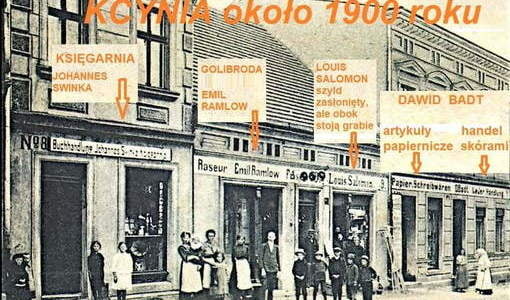 Kcynia około roku 1900, obecnie ul. Poznańska nr 6, 7, 8. Pocztówka ze zbioru pana Zbigniewa Prusaka. Przygotował Tomasz Kmiotek 