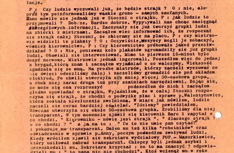 Strajkowy biuletyn informacyjny (str. 2). Z archiwum Ewy Hałas 