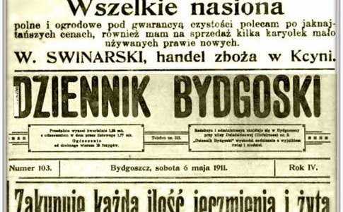 Handel zbożem w Kcyni. Nadesłał Roman Tadych