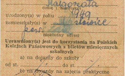 Rewers legitymacji szkolnej