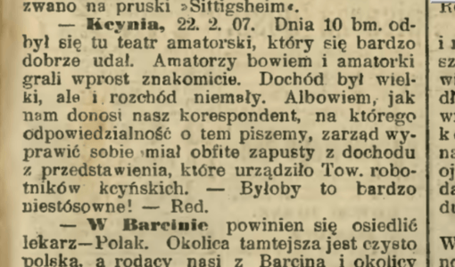 Defraudacja zbiórki na biednych 26.02.1907. Nadesłał Michał Maciejewski
