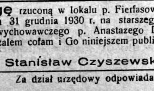 Poetyka przepraszania. Orędownik Powiatu Szubińskiego 